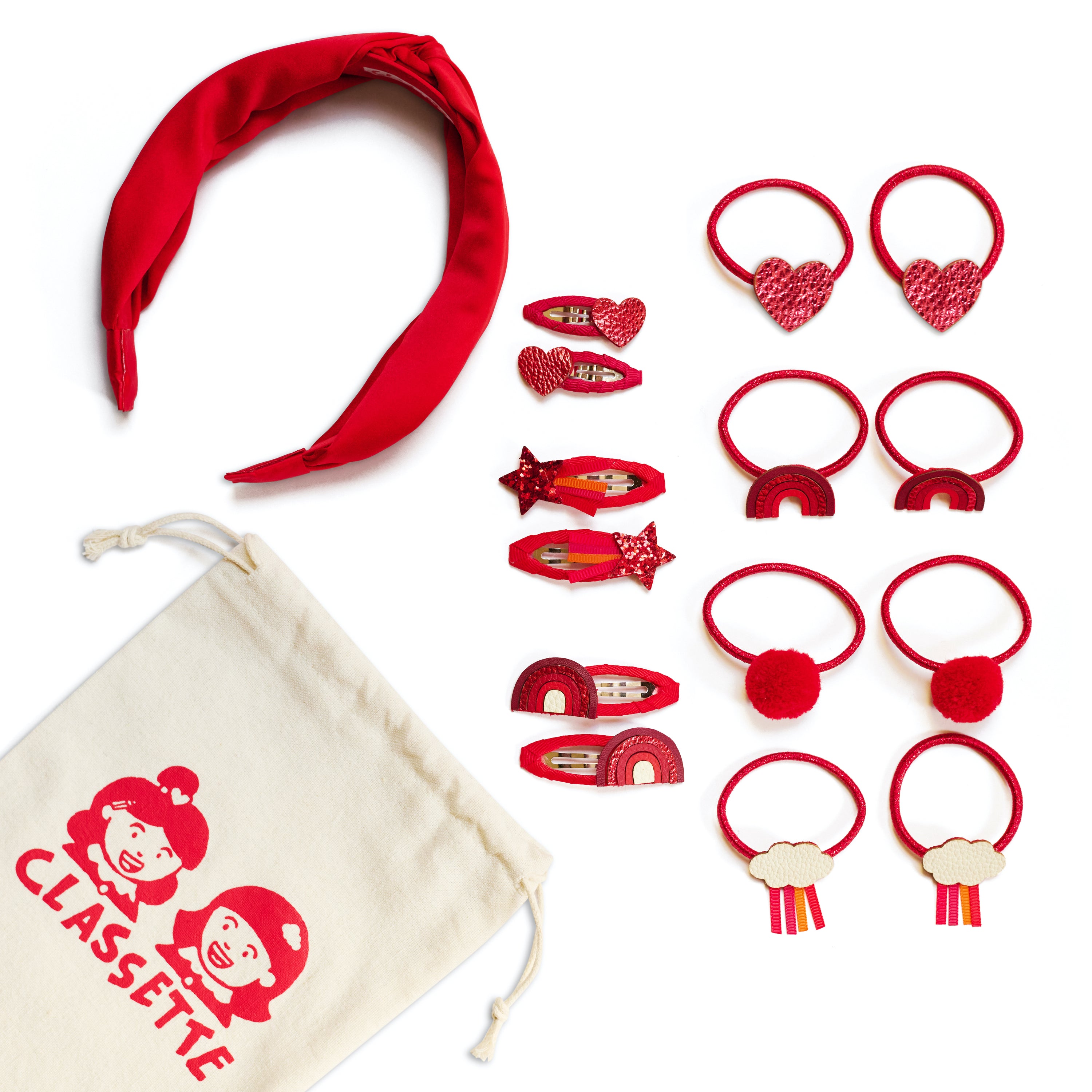 Red school hair accessories Classette