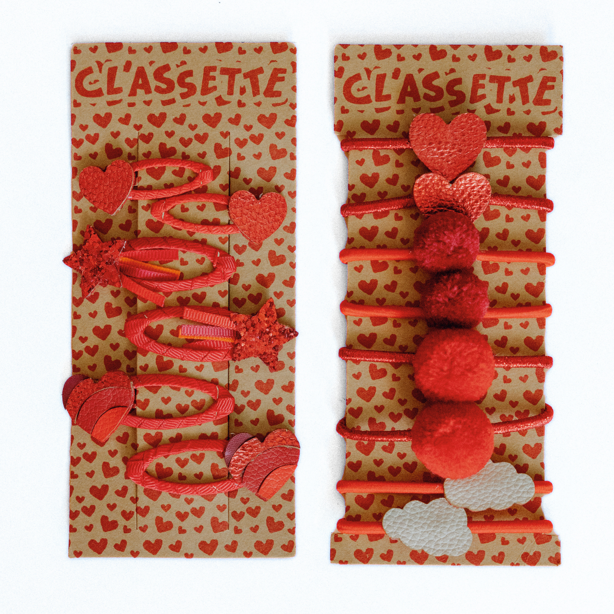 Red School Hair Clips & Bobble Hair Ties Set
