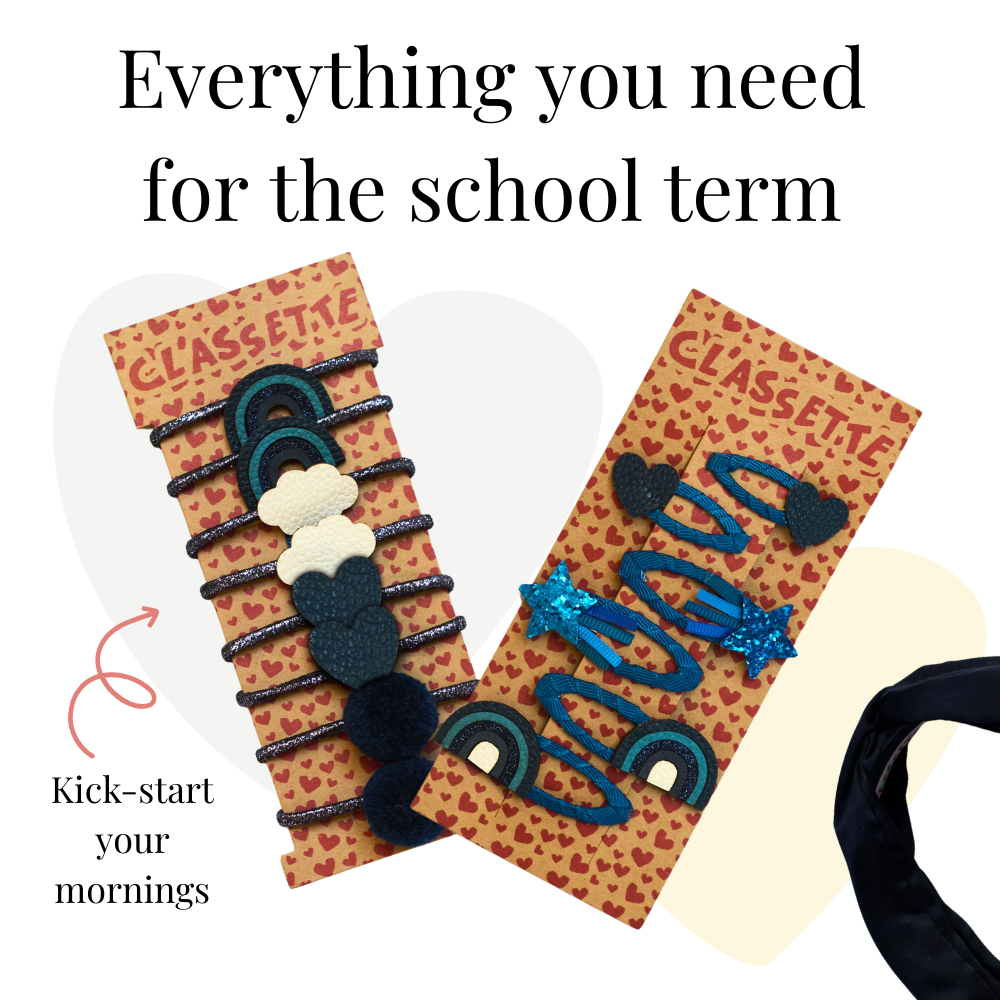Navy Blue School Hair Clips, Bobble Hair Ties & Headband Set