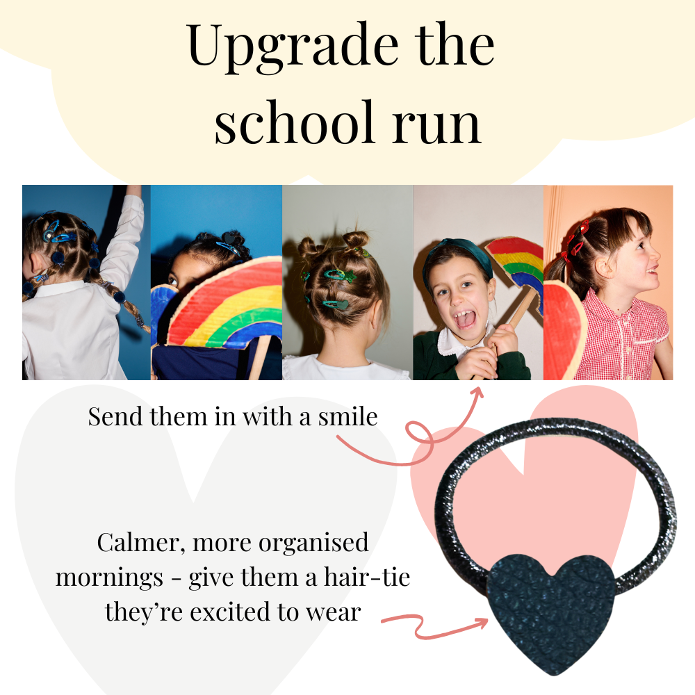 Navy Blue School Hair Clips, Bobble Hair Ties & Headband Set