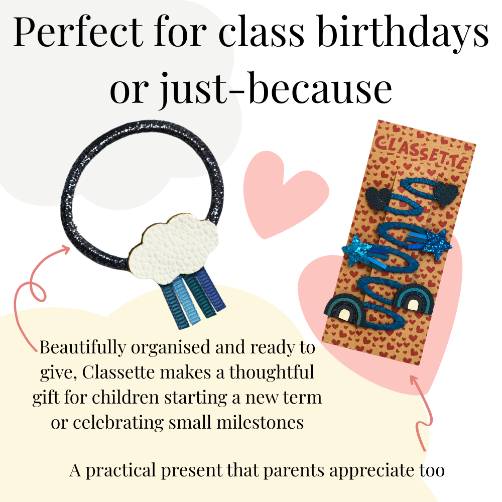 Navy Blue School Hair Clips, Bobble Hair Ties & Headband Set